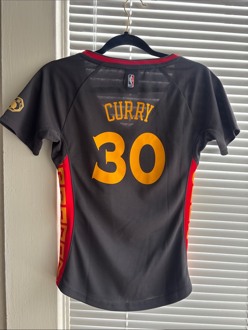 Stephen Curry #30 NBA Jersey in Black and Gold Chinese New Year